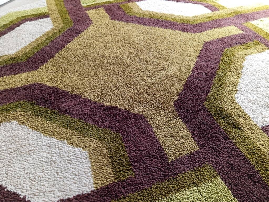 Tapis space age en laine, années 70