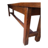 Solid oak bench 2 meters period 1960