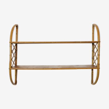 2-level rattan shelf from the 1960s-1970s.