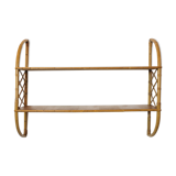 2 tier rattan shelf from the 1960s-1970s.