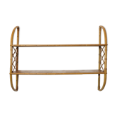 2 tier rattan shelf from the 1960s-1970s.