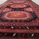 Tapis baloutche afghan ancien noué à la main 116 cm x 210 cm - rouge et marron (1C1195)