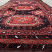 Antique hand-knotted Afghan Baluch rug 116cm x 210cm - red & brown (1C1195)