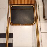 Foldable Lafuma chairs striped fabric and golden base