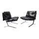 Pair of leather armchairs "Joker" by Olivier Mourgue for Aireborne 1964