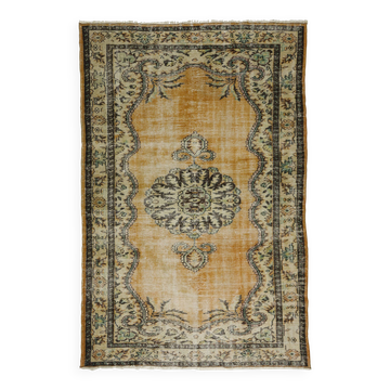 One-of-a-kind turkish handwoven vintage rug - rustic vintage charm 270x 185 cm