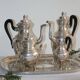 Empire style silver-plated metal tea and coffee service