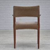 1960s, Danish chair, solid teak wood, furniture velour.