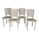 Set of 4 beige leather chairs from the 80s in Italy