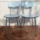 Chaises de cuisine années 60 , Formica et chrome