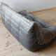 3 seater Togo grey velvet sofa designed by Michel Ducaroy 1973