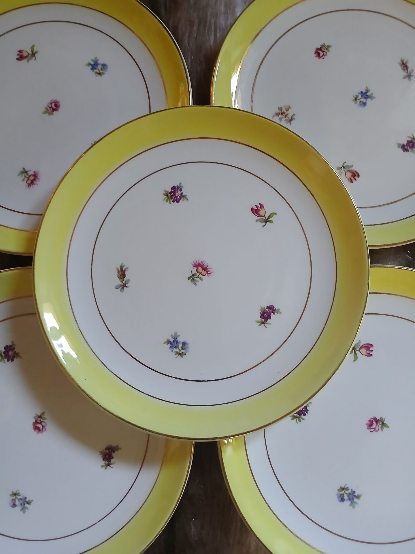 10 assiettes à dessert anciennes Gien 