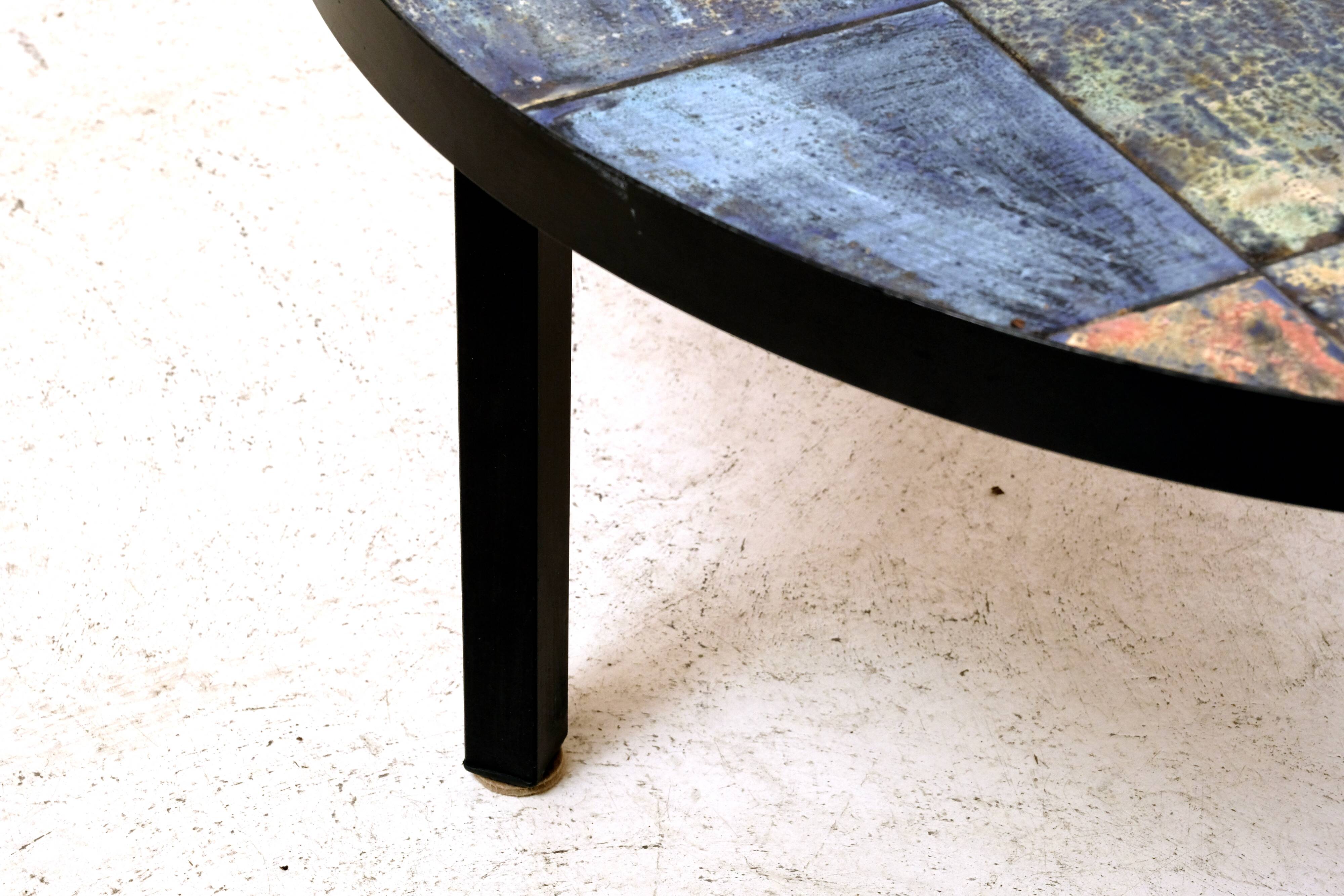 1960s glazed ceramic coffee table