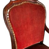 Pair of Louis Philippe armchairs in solid mahogany