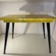 Table in the style of patinated yellow metal Tolix.
