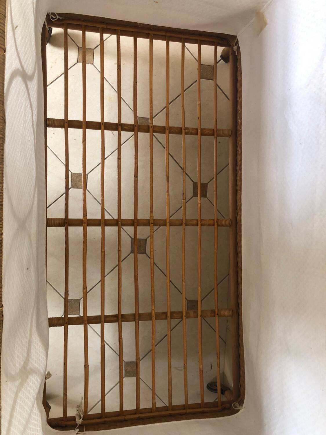 Vintage rattan baby bed