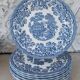 8 flat plates Myott Meakin blue décor