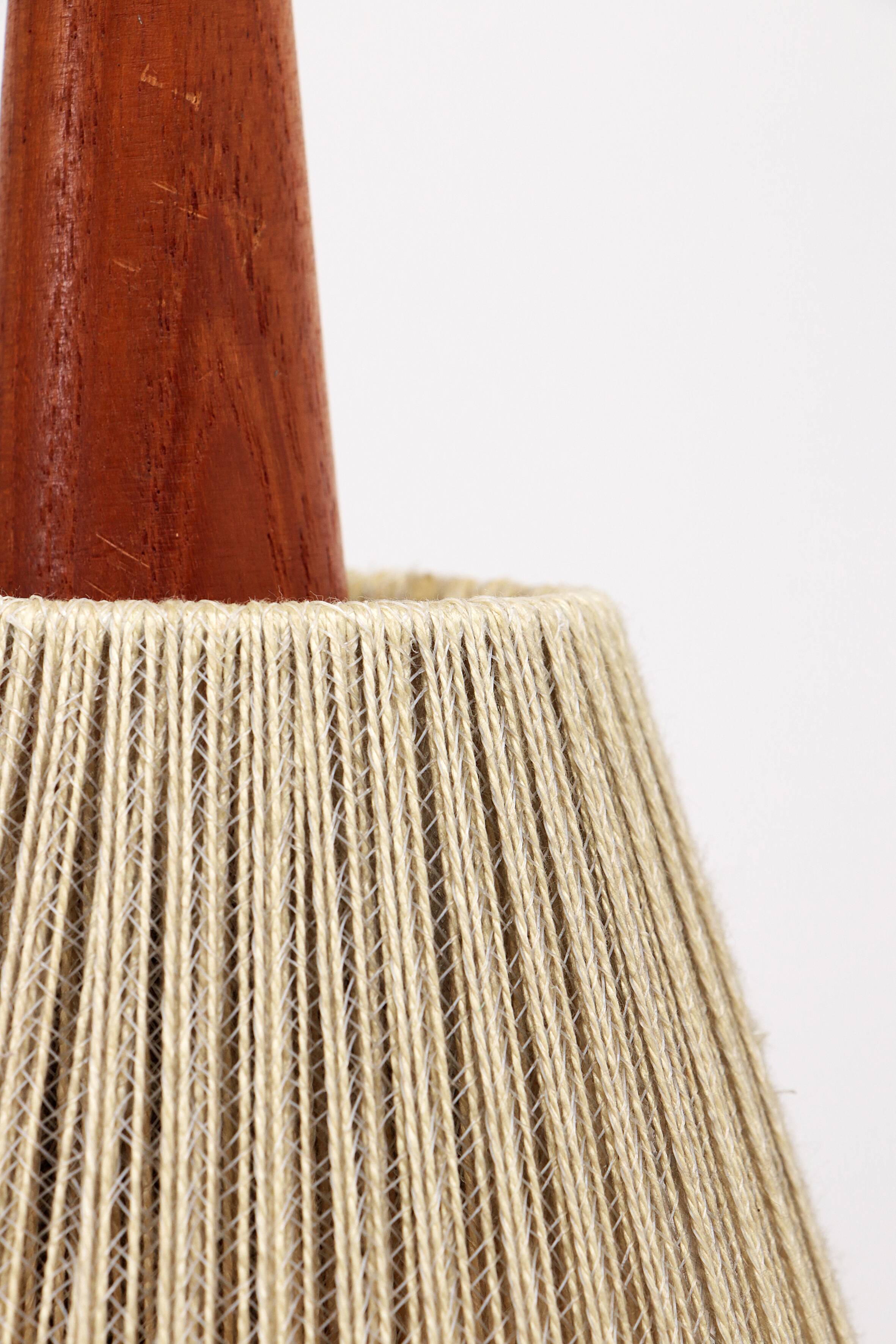 Vintage hanging lamp with two shades and teak, 1960s Sweden