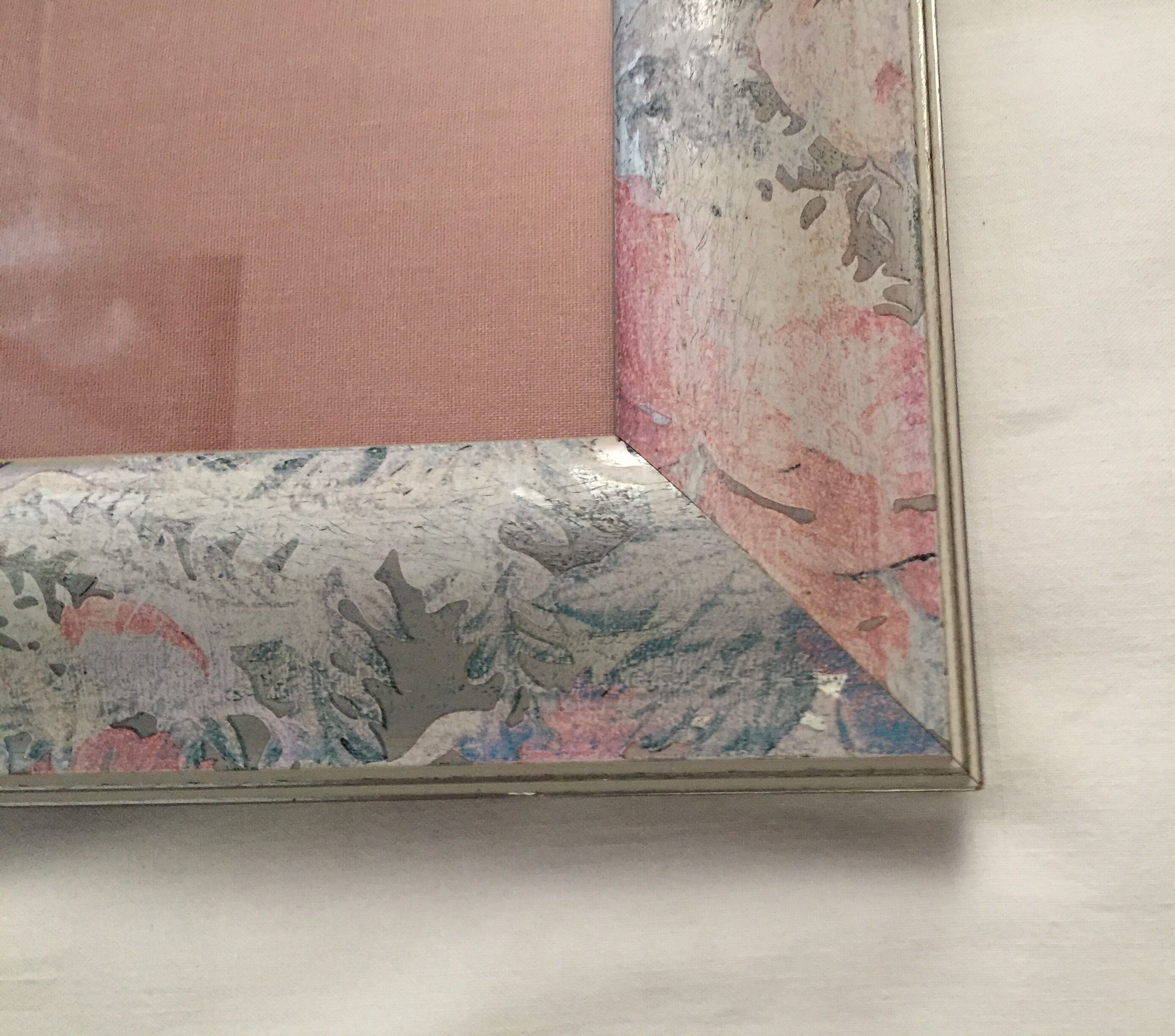 Oval mirror in rectangular frame wooden 80x55cm