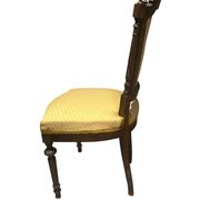 Queen's chair in Louis XVI style, wood and fabric, late 19th century.