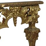 Old Gilded Console Marbled Glass Rococo Style Gold