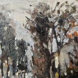 Old painting snow landscape signed