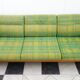 Green three seat sofa Teak frame