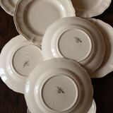 Lot 8 flat plates unbleached earthenware Sarreguemines