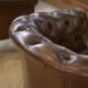 Pair of upholstered leather Club armchairs