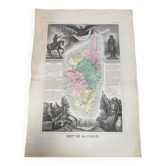 Old illustrated map of Corsica