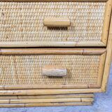 Light rattan chest of drawers with caning