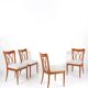 Set of 4 wooden and fabric chairs, circa 1940