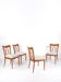 Set of 4 wooden and fabric chairs, circa 1940
