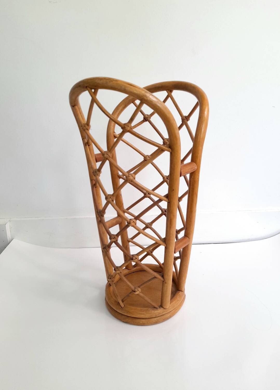 Vintage rattan umbrella stand