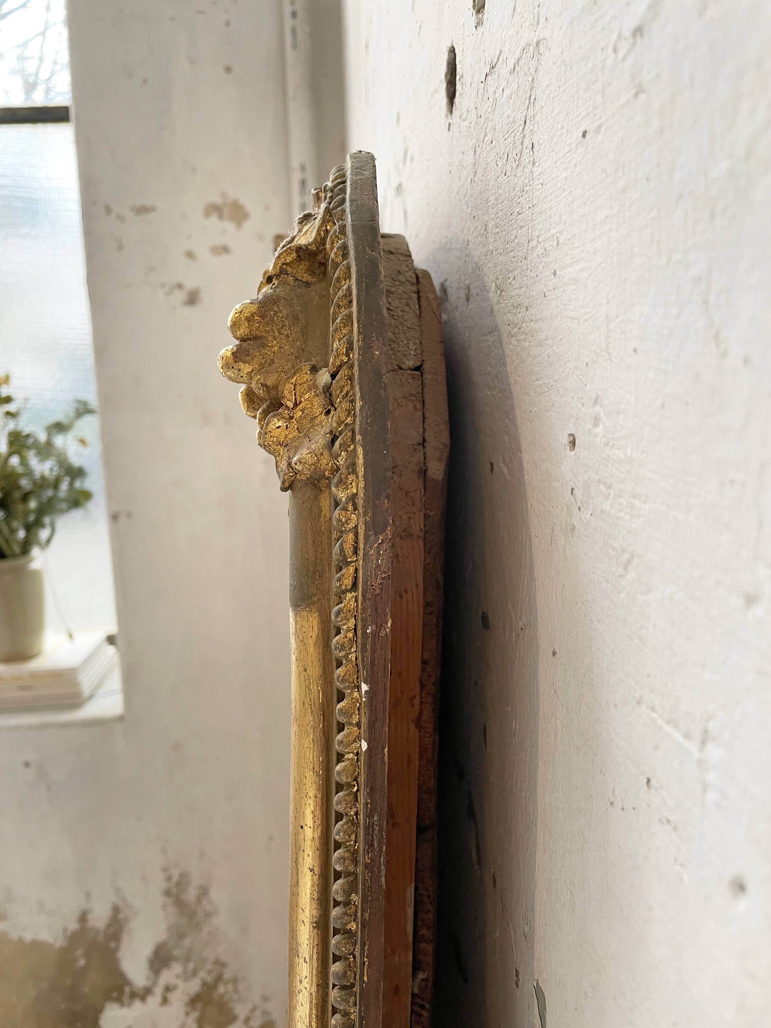 Louis Philippe Flowered Mirror 19th 84x150cm