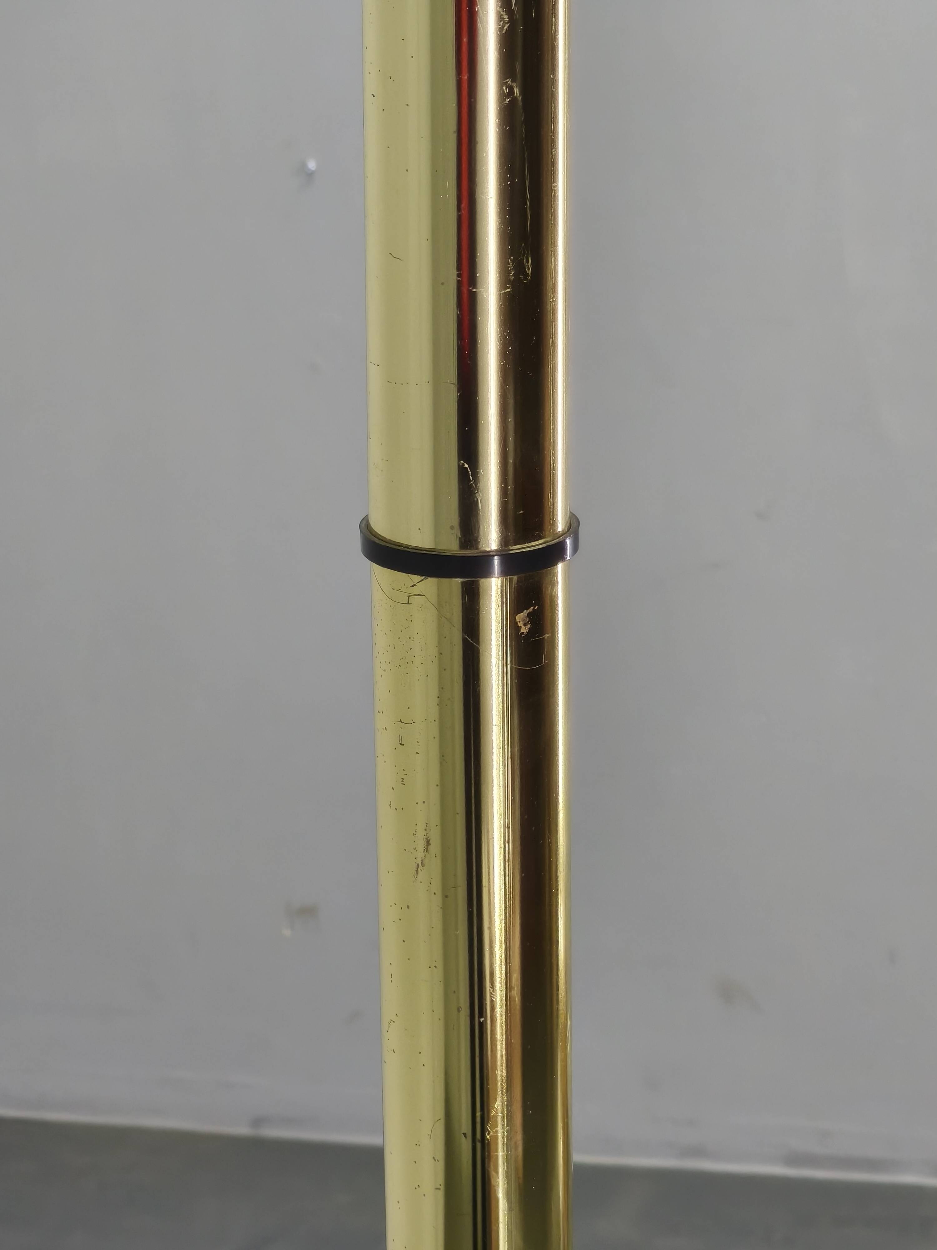 Italian Brass-Plated Coat Rack with Marble Base, 1970s
