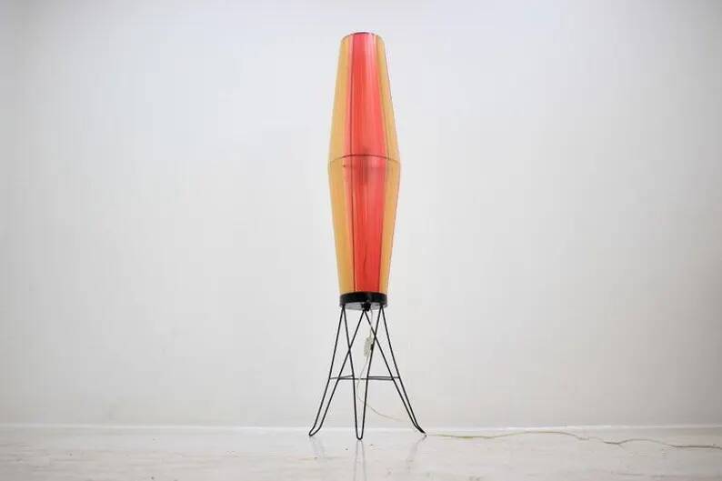 Big Midcentury Space Age Rocket Lamp, 1970s