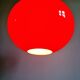 Grande suspension Space Age en opaline rouge, années 1960-70