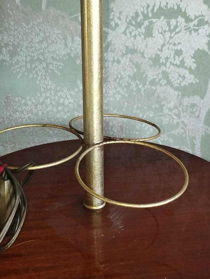 Vintage 70s floor lamp – Bottle rack & wooden coasters