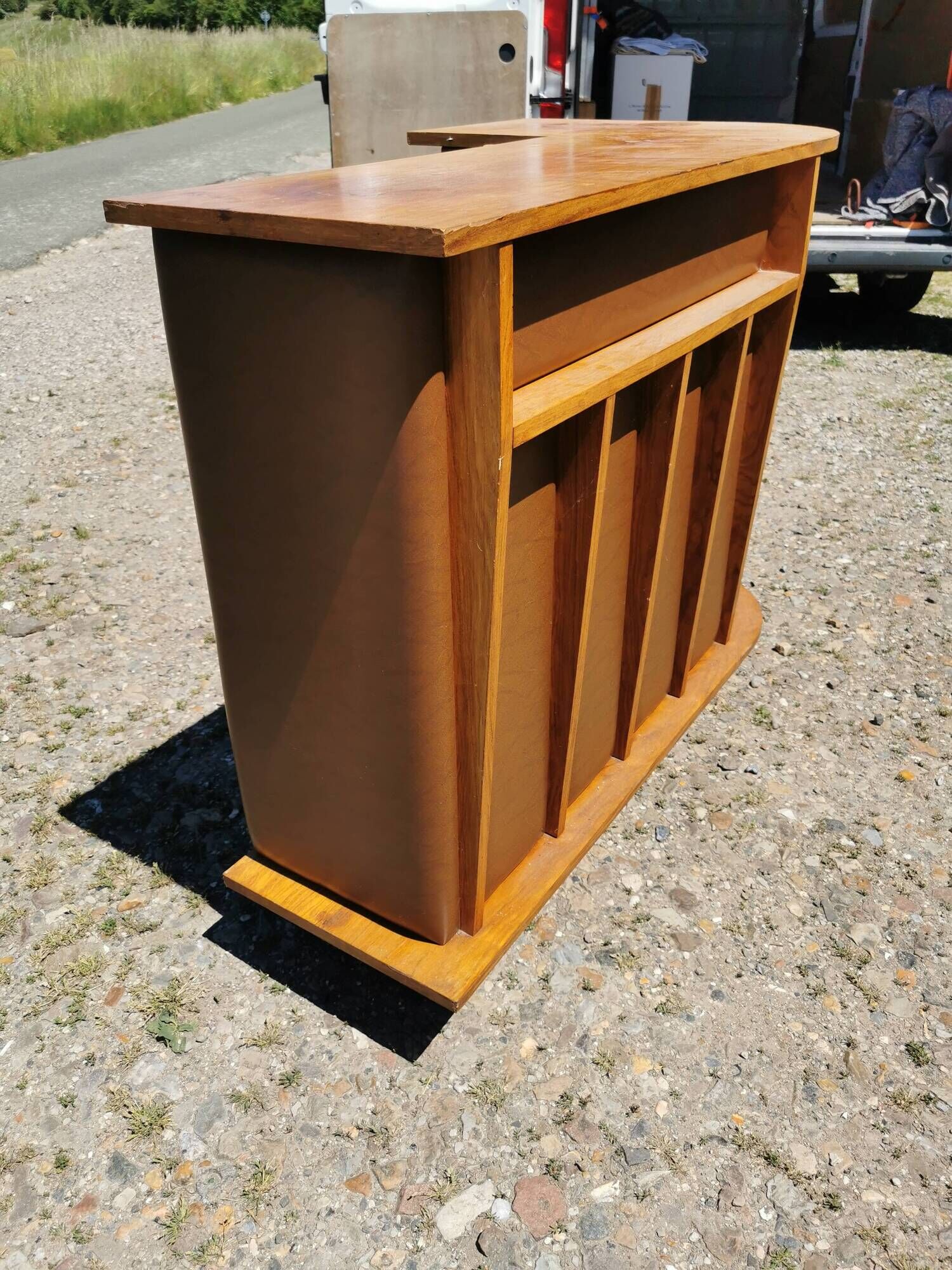 Corner bar and old stool from the 60s/ 70s, seventies skaï, vintage