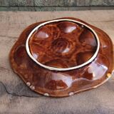 Vintage French oyster plate in Majolica from Vallauris