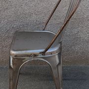 Pair of grey metal chairs
