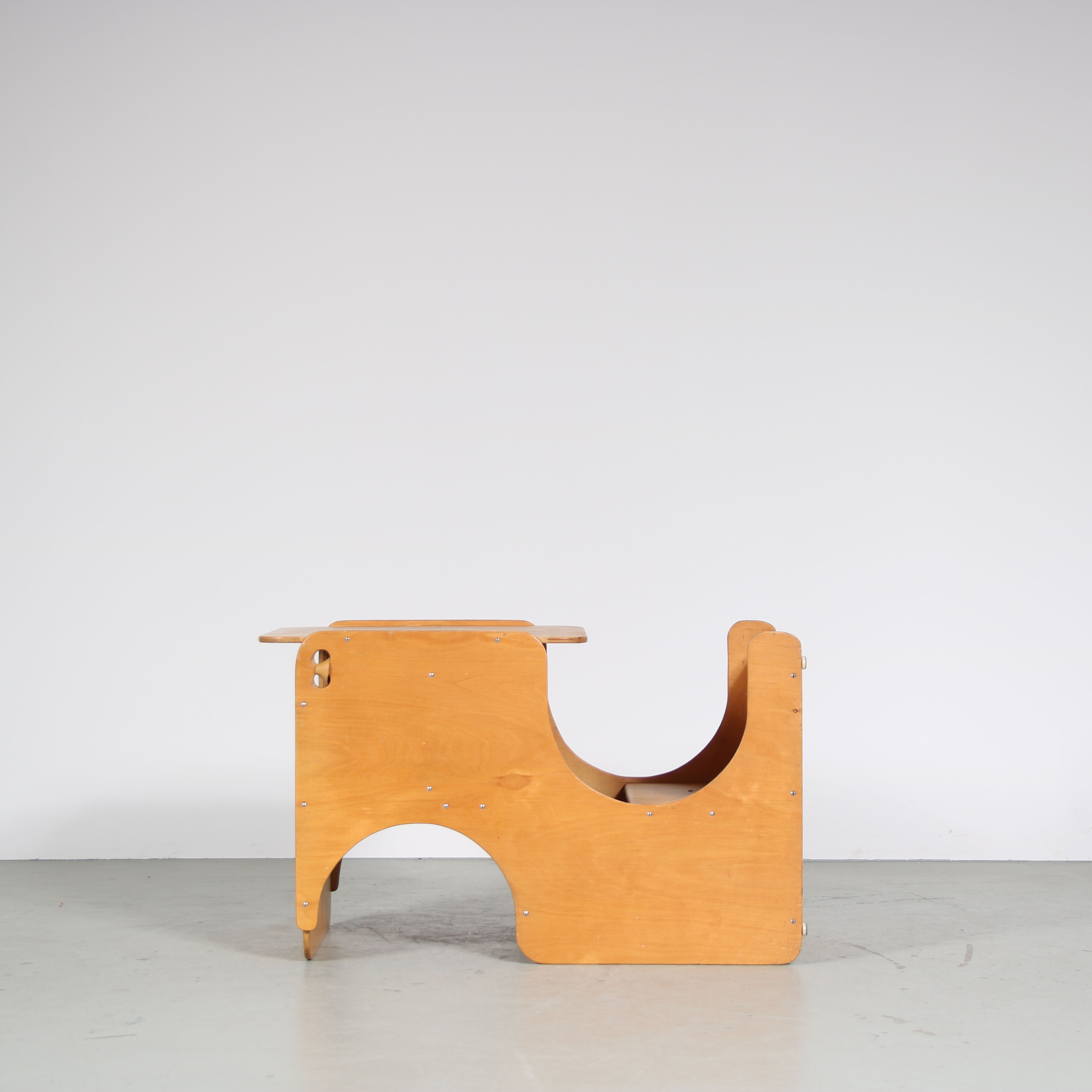 1950s Convertible plywooden children chair / desk from Italy