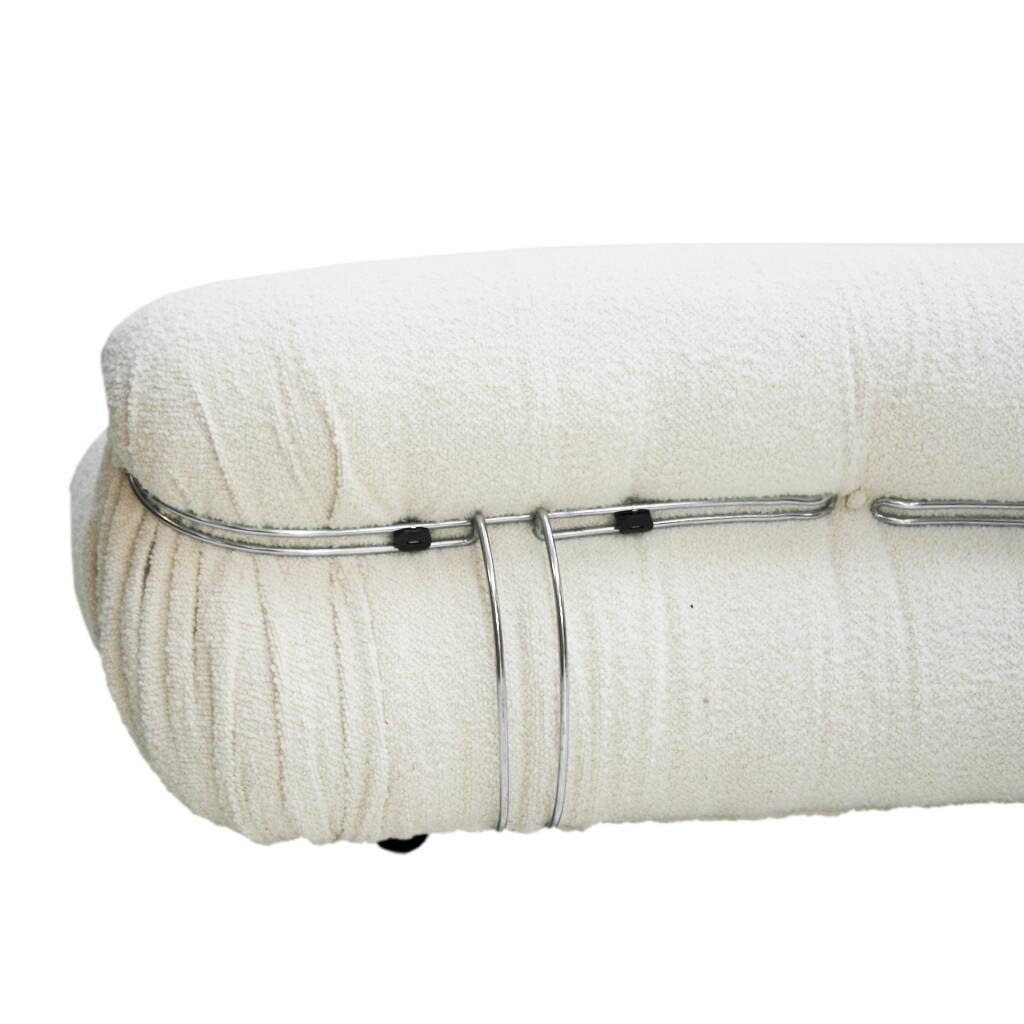 Tobia Scarpa Mid-Century Modern Bouclé Fabric "Soriana" Italian Sofa