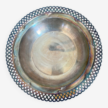 Antique basket cup in silver metal