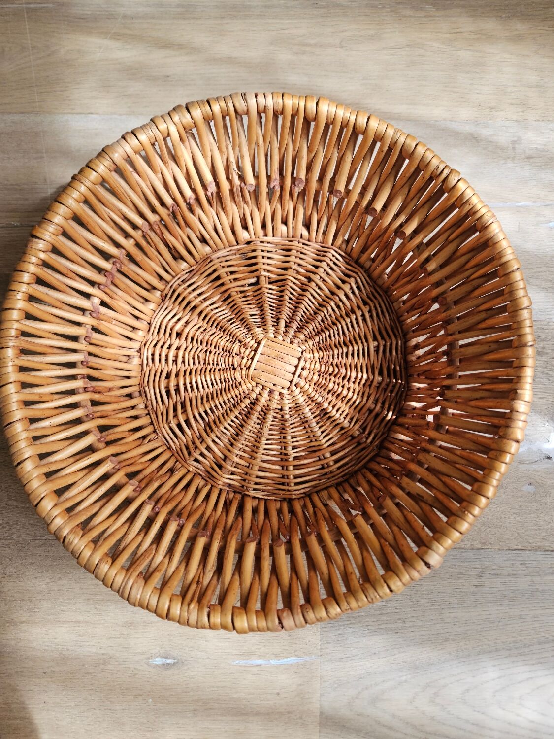 Wicker and rattan basket