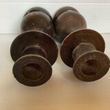Pair of wooden candlesticks