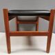 Danish Teak Footstool, Black Skai Leather, 1960s Spøttrup Design
