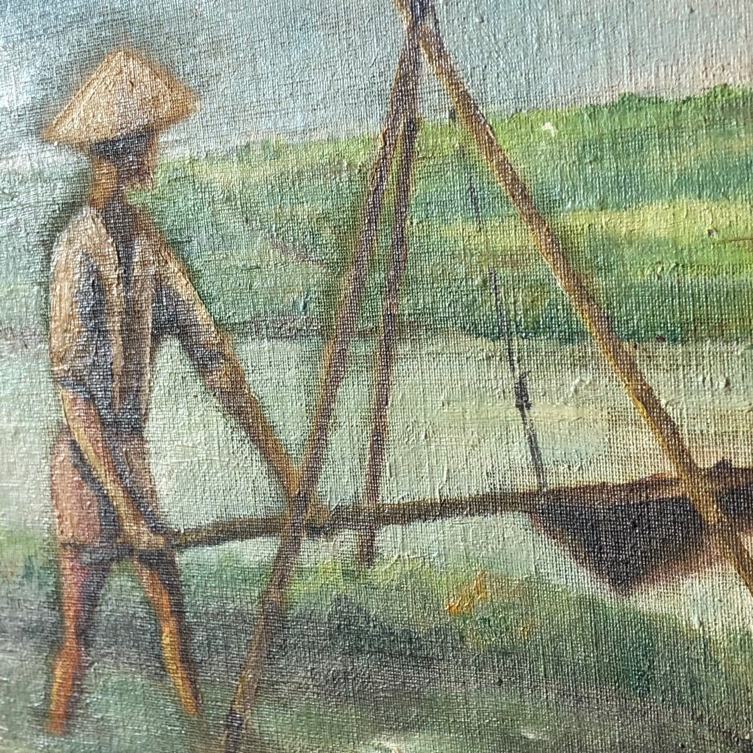 Wood painting duo, Vietnam, 1955