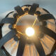 Vintage lamp in rattan, caning and jute fabric from the 1970s.
